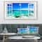 Designart - Open Window to Wavy Ocean - Extra Large Seashore Canvas Art